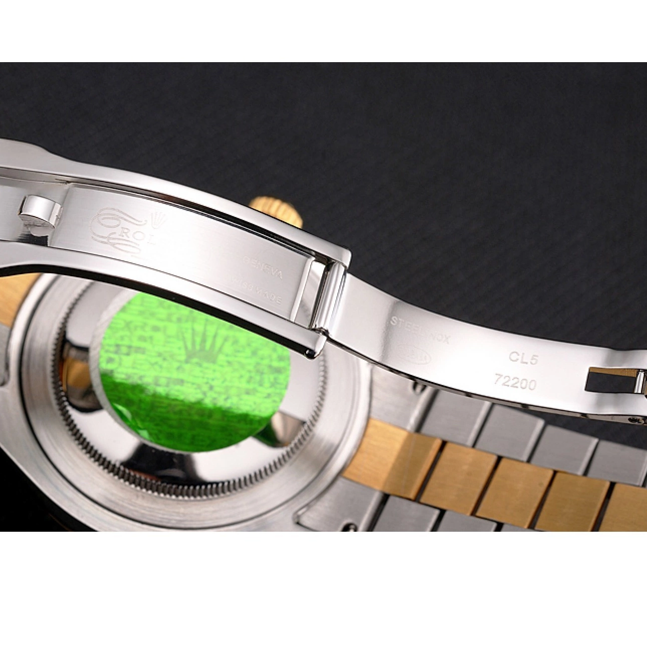 Good copy rolex watches Tone Steel Case Rolex Gold Dial Two Datejust Stainless Bracelet Bezel Swiss Black 0819